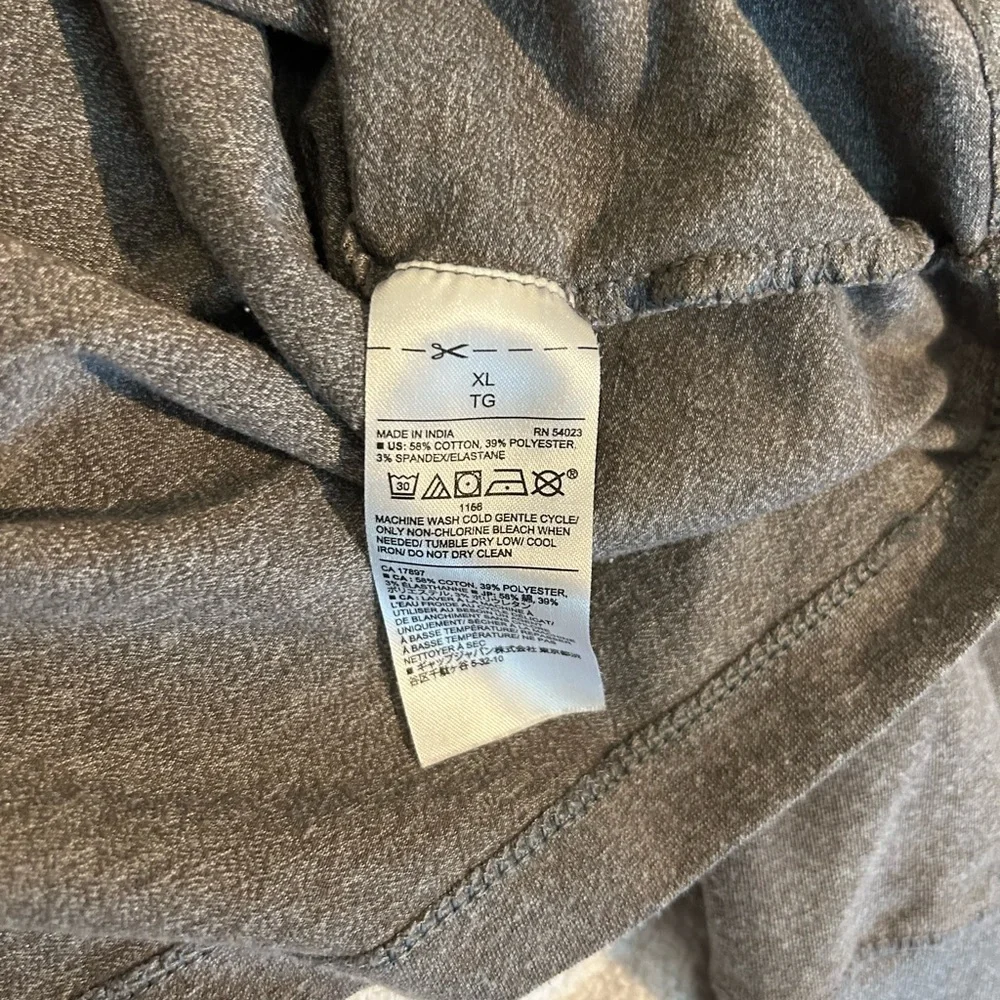 Banana Republic XL Gray Henley Long Sleeve Shirt Cotton Blend